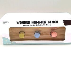 Wooden Hammer Bench for 2+ Kids, it Rolls, NWOT